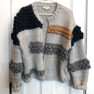 ADORA - Chunky Pom Pom Cardigan Sweater